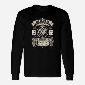 Geburt von Legenden 1962 Langarmshirts Herren, März Spezialedition - Seseable