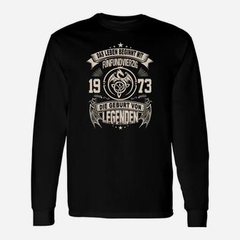 Geburt von Legenden 1973 Vintage Langarmshirts, Retro Geburtstags-Langarmshirts - Seseable