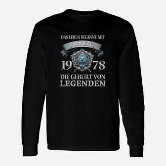 Geburt von Legenden 1978 Langarmshirts, Vintage Jubiläums Geburtstagsshirt - Seseable