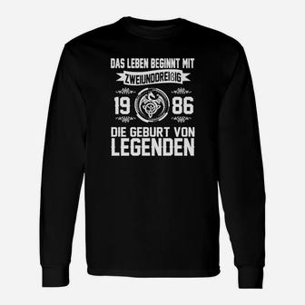 Geburt von Legenden 1986 Langarmshirts, Retro Geburtstagsdesign - Seseable