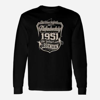 Geburtsjahr 1951 Legenden Vintage Langarmshirts, Retro Look Tee - Seseable