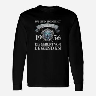 Geburtsjahr 1956 Legenden Langarmshirts, Leben Beginnt Retro Design - Seseable