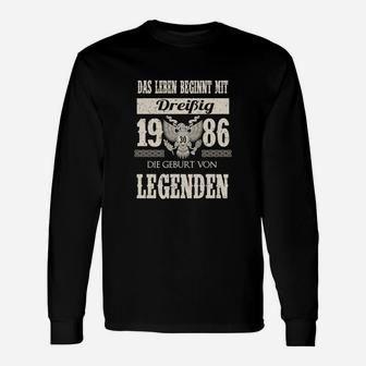 Geburtsjahr 1986 Legenden Langarmshirts, Retro Motto Design - Seseable