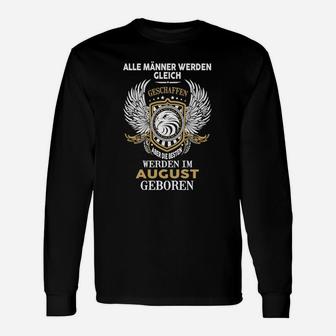 Geburtsmonat August Adler Langarmshirts für Herren, Schwarzes Motivshirt - Seseable