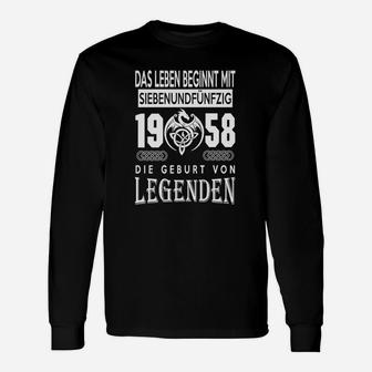 Geburtstags-Langarmshirts 1958 Jahr der Legenden, Leben Beginnt mit 57 - Seseable