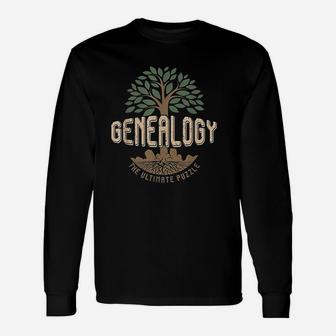 Genealogist Historian Genealogy The Ultimate Puzzle Long Sleeve T-Shirt - Seseable
