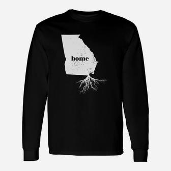Georgia Home Roots State Map Long Sleeve T-Shirt - Seseable