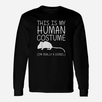 Gerbil Easy Halloween Human Costume Gnawer Pet Diy Long Sleeve T-Shirt - Seseable