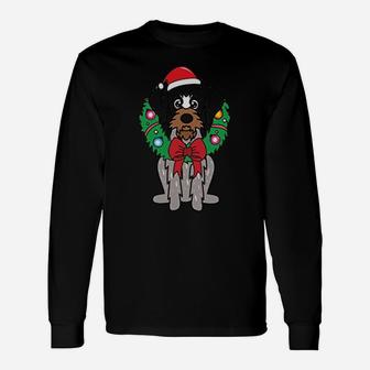 German Shorthaired Christmas Wreath Ornament Mom Dog Long Sleeve T-Shirt | Seseable CA