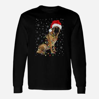 German Shepherd Christmas Santa Hat Christmas Dog Love Long Sleeve T-Shirt - Seseable