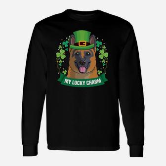 German Shepherd St Patricks Day Dog Long Sleeve T-Shirt - Seseable