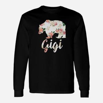 Gigi Bear Floral Christmas Matching Long Sleeve T-Shirt - Seseable