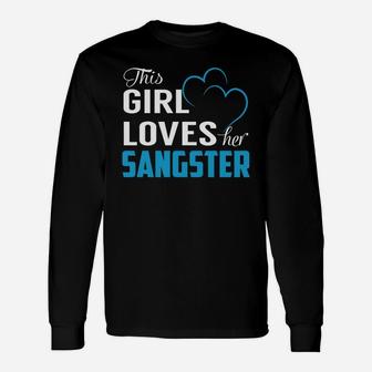This Girl Loves Her Sangster Name Shirts Long Sleeve T-Shirt - Seseable