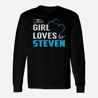 This Girl Loves Her Steven Name Shirts Long Sleeve T-Shirt - Seseable