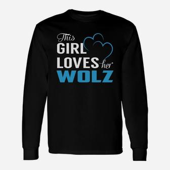 This Girl Loves Her Wolz Name Shirts Long Sleeve T-Shirt - Seseable