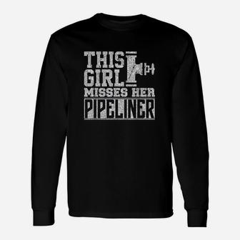 Girlfriend Wife Pipeliner Welder Welding Pipeline Long Sleeve T-Shirt - Seseable