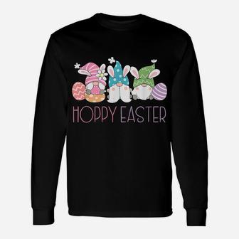 Gnome Bunny Easter Hoppy Easter Spring Eggs Long Sleeve T-Shirt - Seseable
