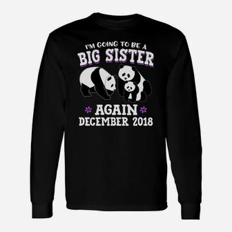 Im Going To Be A Big Sister Again December 2022 Panda Long Sleeve T-Shirt - Seseable