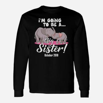Im Going To Be A Big Sister October 2022 Elephan Long Sleeve T-Shirt - Seseable