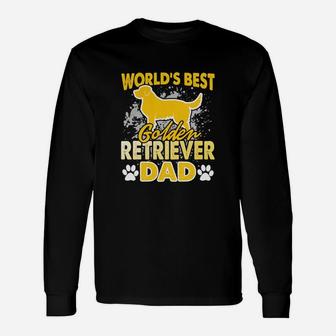 Golden Retriever Dad Fathers Day Long Sleeve T-Shirt - Seseable