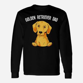 Golden Retriever Dad Gif Cute Golden Dog Lover Tee Long Sleeve T-Shirt - Seseable