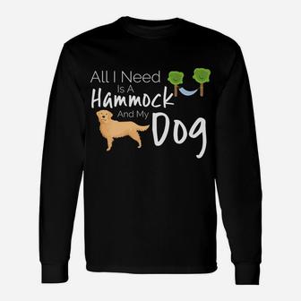 Golden Retriever Dog Hammock Camping Travel Long Sleeve T-Shirt - Seseable