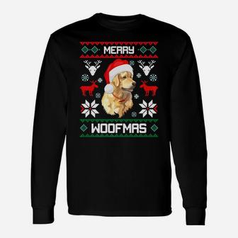 Golden Retriever Dog Merry Woofmas Christmas Long Sleeve T-Shirt - Seseable