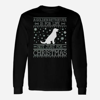 Golden Retriever Ugly Christmas Sweater Dog Long Sleeve T-Shirt - Seseable