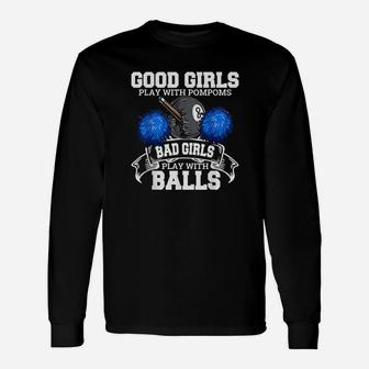 Good Girls Bad Girls Pool Player Billiards Long Sleeve T-Shirt - Seseable