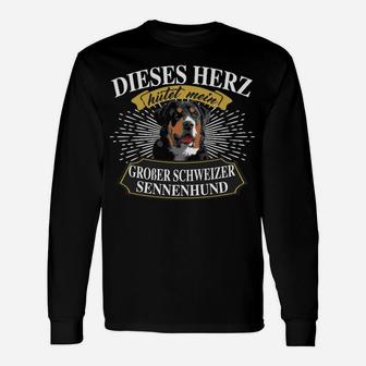 Gr. Schwein. Sennenhund Hütet Mein Herz Langarmshirts - Seseable