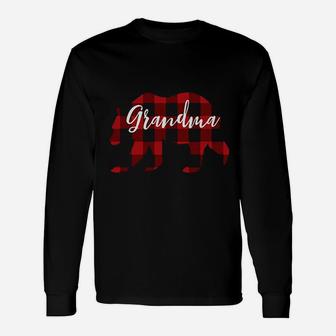 Grandma Bear Grandma Christmas Plaid Long Sleeve T-Shirt - Seseable