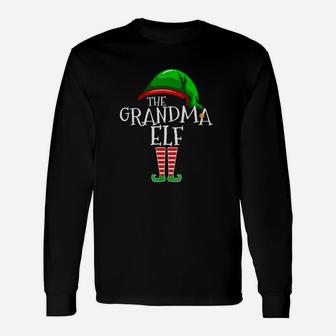 The Grandma Elf Matching Group Christmas Long Sleeve T-Shirt - Seseable