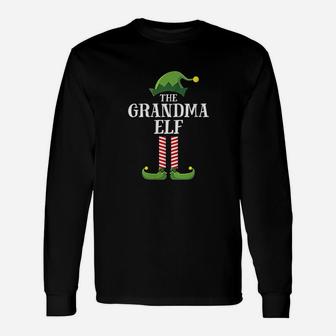 Grandma Elf Matching Group Christmas Party Pajama Long Sleeve T-Shirt | Seseable UK