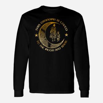 This Grandma Is Loved To The Moon And Back Golden Grandma Long Sleeve T-Shirt - Seseable