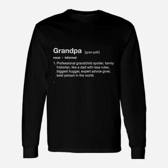 Grandpa Definition Grandfather Papa Great Gramps Long Sleeve T-Shirt - Seseable