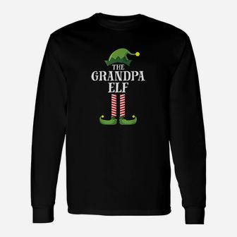 Grandpa Elf Matching Group Christmas Party Pajama Long Sleeve T-Shirt - Seseable