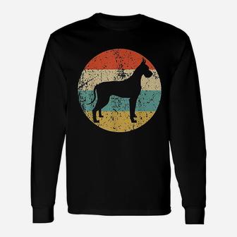Great Dane Vintage Retro Great Dane Dog Long Sleeve T-Shirt - Seseable