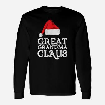 Great Grandma Claus Christmas Group Matching Pajama Long Sleeve T-Shirt - Seseable