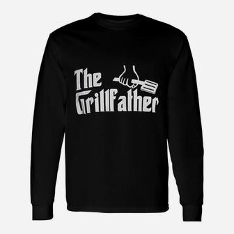 The Grillfather Dad Grandpa Grilling Bbq Meat Humor Long Sleeve T-Shirt - Seseable