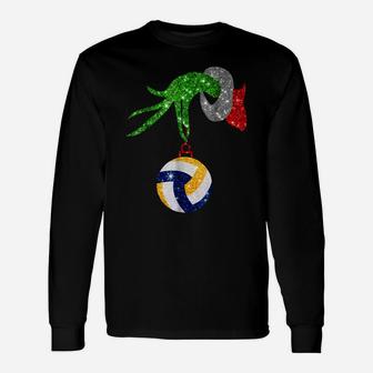 Grinches Volleyball Christmas Long Sleeve T-Shirt - Seseable