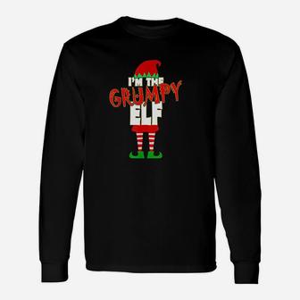 I Am The Grumpy Elf Christmas Matching Elves Group Long Sleeve T-Shirt - Seseable