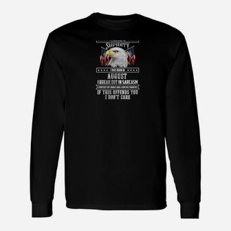 Im A Grumpy Old Man Born In August Fathers Day Long Sleeve T-Shirt - Seseable