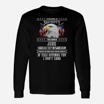Im A Grumpy Old Man Born In June Fathers Day Long Sleeve T-Shirt - Seseable
