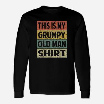 Grumpy Retro Grumpy Veteran Long Sleeve T-Shirt - Seseable