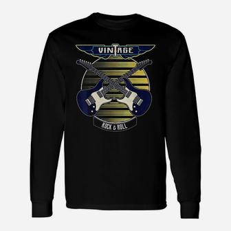 Guitar Vintage Rock N Roll Long Sleeve T-Shirt | Seseable UK
