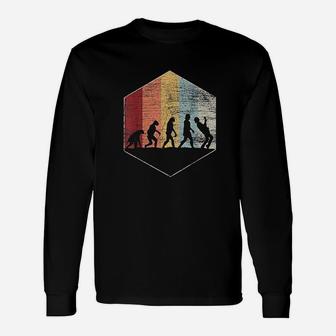 Guitarist Vintage Men Retro Evolution Guitar Long Sleeve T-Shirt - Seseable