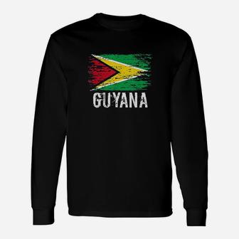 Guyanese Flag Pride Vintage Guyanese Root Guyana Long Sleeve T-Shirt - Seseable