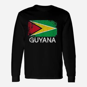 Guyanese Flag Vintage Made In Guyana Long Sleeve T-Shirt - Seseable