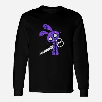 Halloween Costume Scary Bunny With Scissors Long Sleeve T-Shirt - Seseable