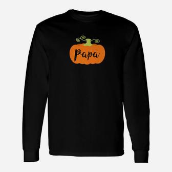 Halloween Papa Shirt Grandpa Orange Pumpkin Long Sleeve T-Shirt - Seseable